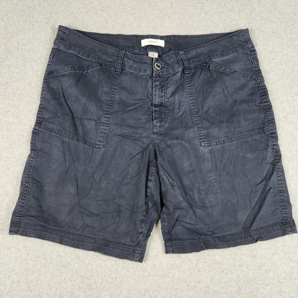cj banks Shorts Womens 16W Navy Blue Utility Bermuda Cotton Blend Stretch 2206